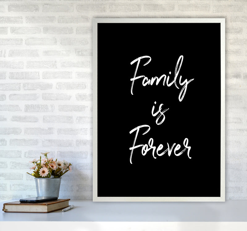 Family is Foreve Quote Art Print by Seven Trees Design A1 Oak Frame