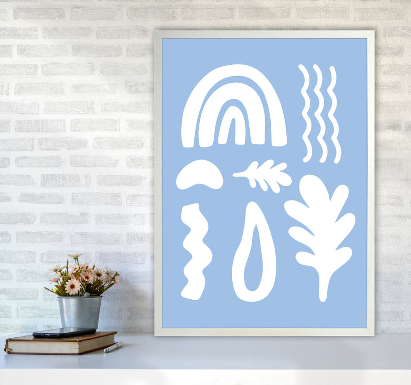 Abstract Happy Shapes Art Print by Seven Trees Design A1 Oak Frame