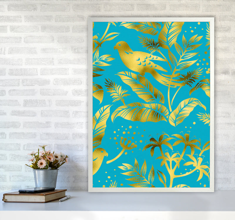 Gold Fauna Art Print by Seven Trees Design A1 Oak Frame