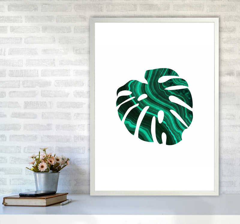 Green Marble Leaf I Art Print by Seven Trees Design A1 Oak Frame