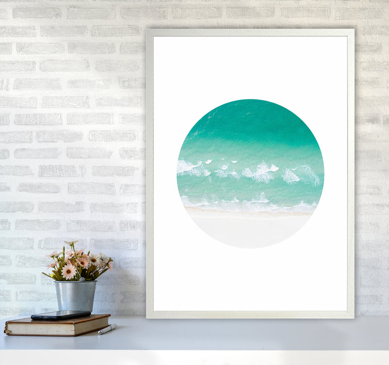 La Mar Beach Art Print by Seven Trees Design A1 Oak Frame