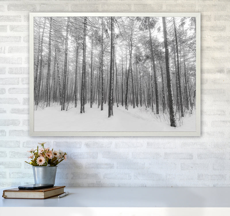 Let it snow forest Art Print by Seven Trees Design A1 Oak Frame