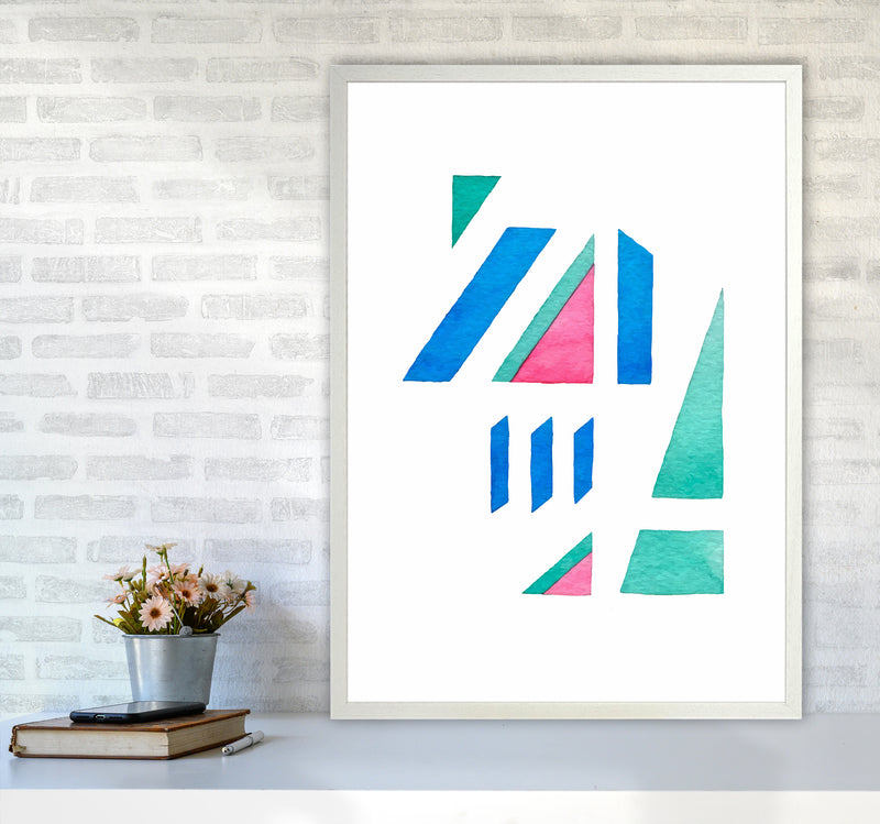 Modern Abstract Watercolor Art Print by Seven Trees Design A1 Oak Frame