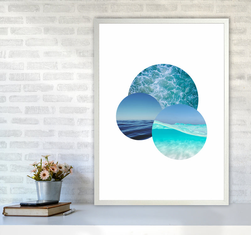 Ocean Planets Art Print by Seven Trees Design A1 Oak Frame
