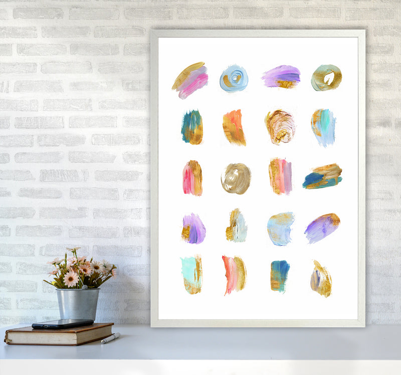 Painting Strokes Abstract Art Print by Seven Trees Design A1 Oak Frame