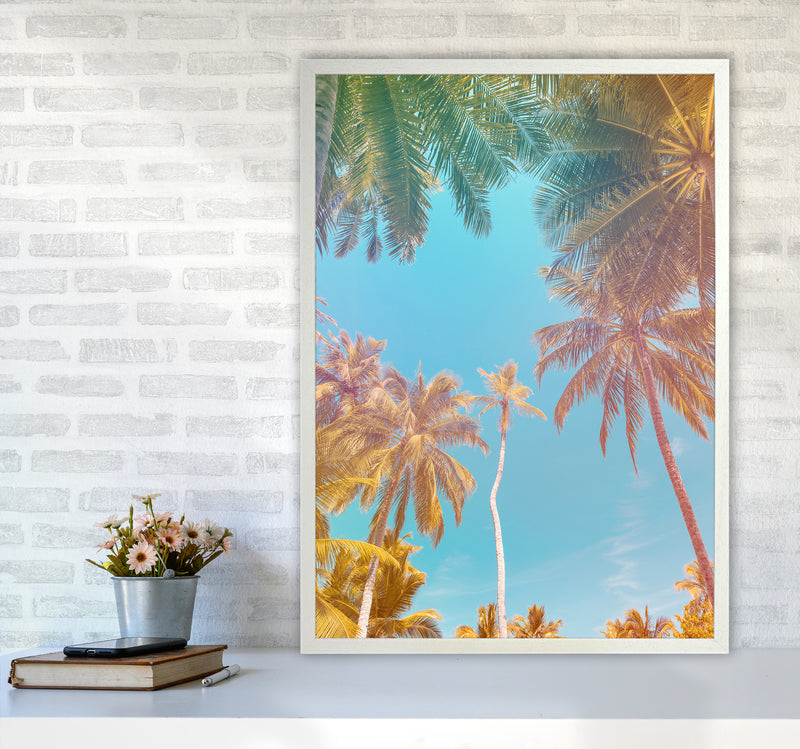 Palms Paradise Art Print by Seven Trees Design A1 Oak Frame