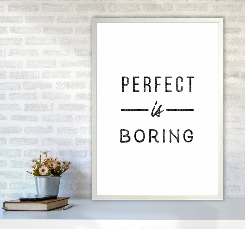 Perfect Is Boring Quote Art Print by Seven Trees Design A1 Oak Frame