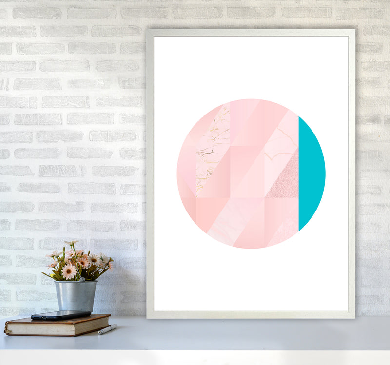 Pink Marble Circle II Abstract Art Print by Seven Trees Design