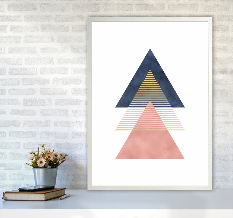 The Triangles Art Print by Seven Trees Design A1 Oak Frame