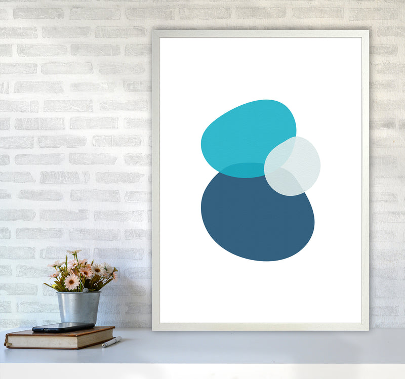 Three Stones Abstract Art Print by Seven Trees Design A1 Oak Frame