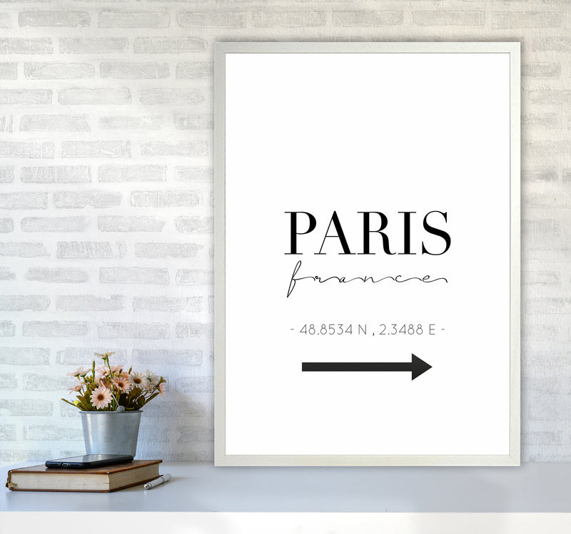 To Paris Sign Art Print by Seven Trees Design A1 Oak Frame