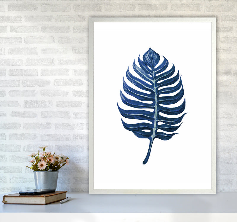 Watercolor Blue Leaf II Art Print by Seven Trees Design A1 Oak Frame