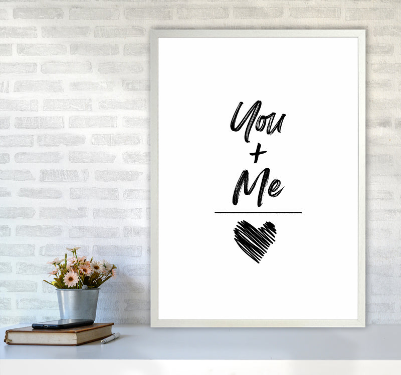 You And Me Quote Art Print by Seven Trees Design A1 Oak Frame