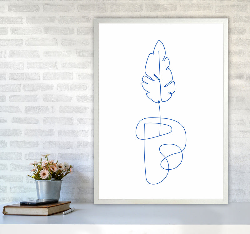 One Line Botanical Art Print by Seven Trees Design A1 Oak Frame