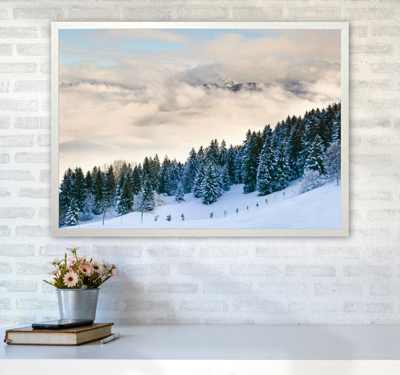 Pines in the sky Art Print by Seven Trees Design A1 Oak Frame