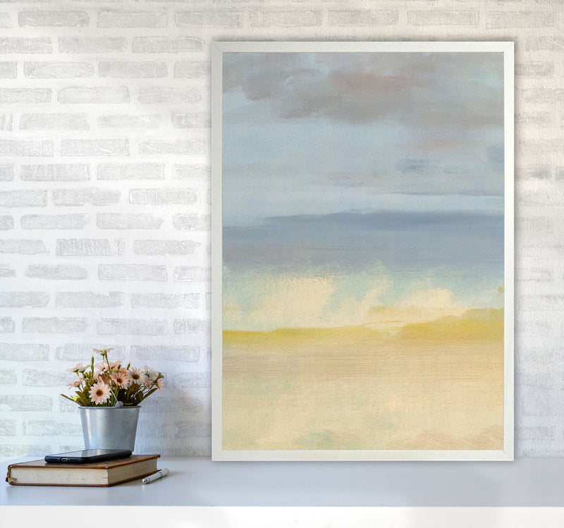 Sand, Ocean and Sky Art Print by Seven Trees Design A1 Oak Frame