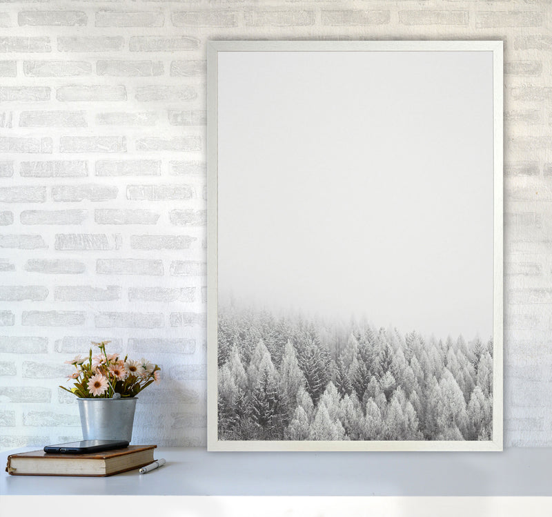 The White Forest Art Print by Seven Trees Design A1 Oak Frame