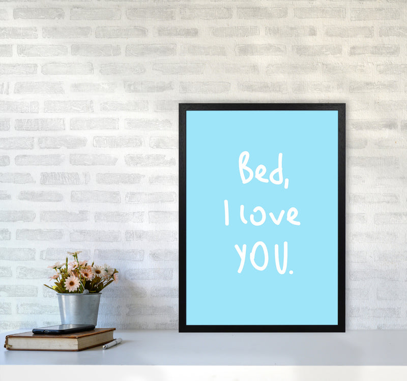 Bed I Love You Quote Art Print by Seven Trees Design A2 White Frame