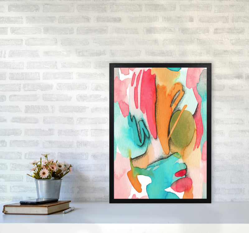 Abstract Watercolor Art Print by Seven Trees Design A2 White Frame