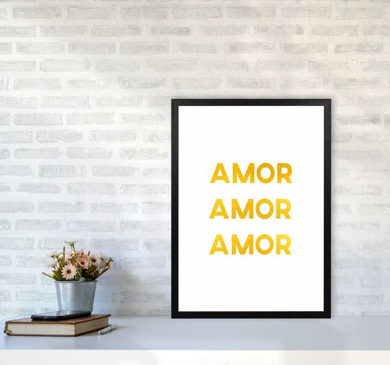 Amor Amor Amor Quote Art Print by Seven Trees Design A2 White Frame