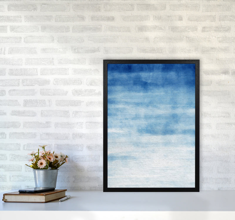 Abstract Blue Art Print by Seven Trees Design A2 White Frame