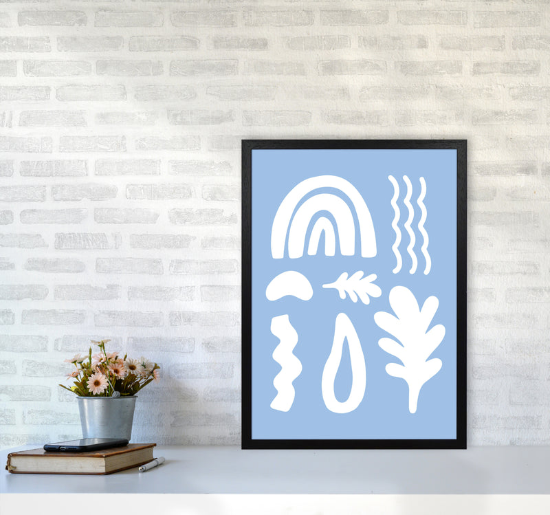 Abstract Happy Shapes Art Print by Seven Trees Design A2 White Frame