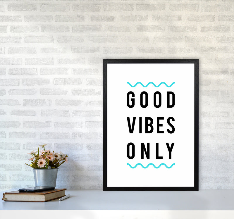 Good Vibes Only Quote Art Print by Seven Trees Design A2 White Frame