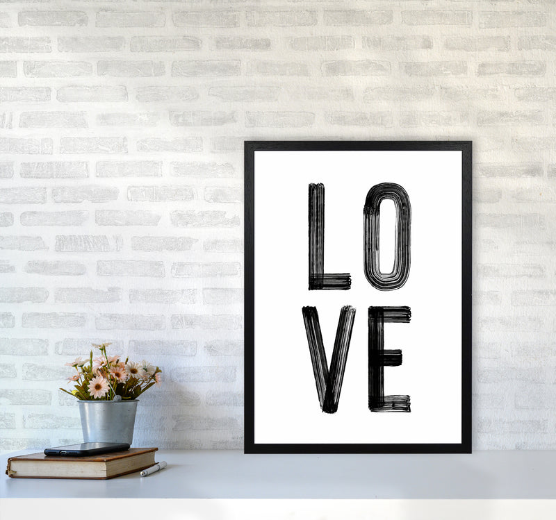 Love in Black Quote Art Print by Seven Trees Design A2 White Frame