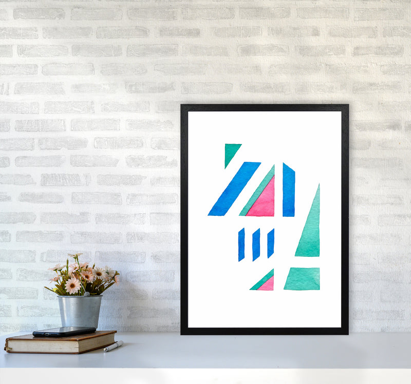 Modern Abstract Watercolor Art Print by Seven Trees Design A2 White Frame