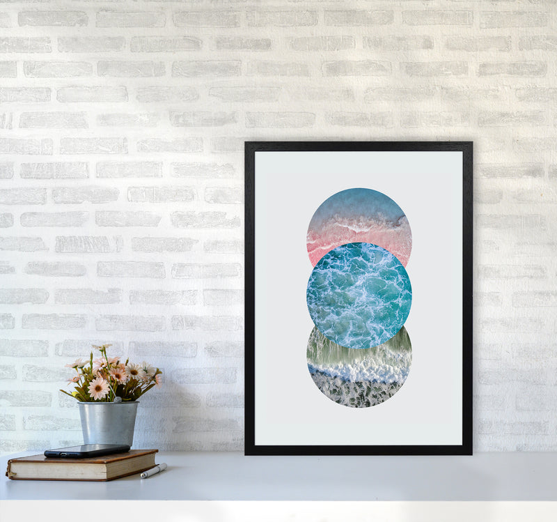 Ocean Circles Art Print by Seven Trees Design A2 White Frame