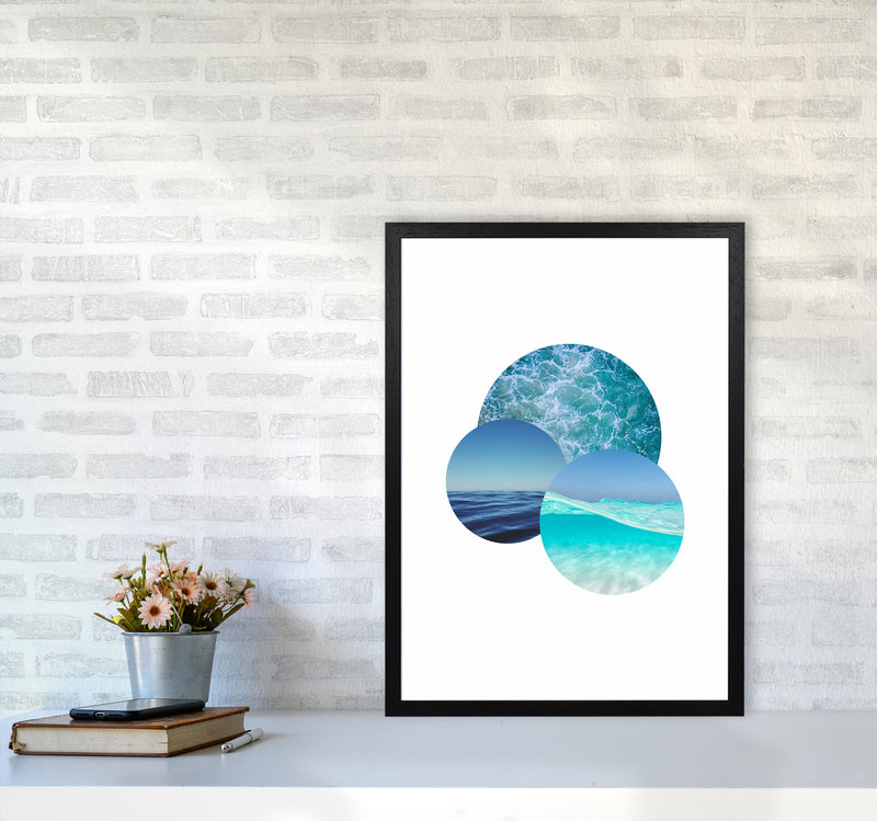 Ocean Planets Art Print by Seven Trees Design A2 White Frame