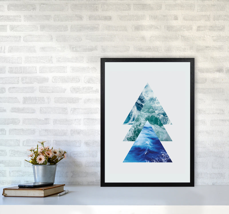 Ocean Triangles Art Print by Seven Trees Design A2 White Frame