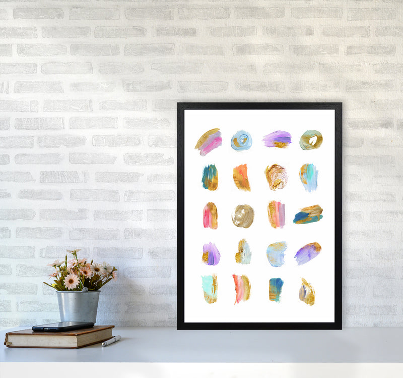 Painting Strokes Abstract Art Print by Seven Trees Design A2 White Frame