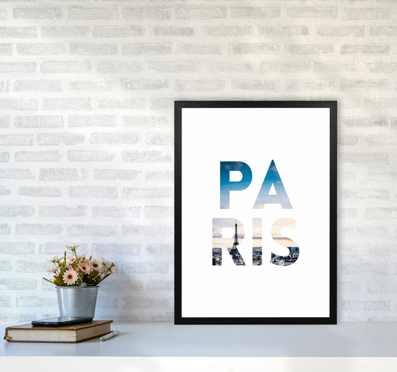 Paris Collage Letters Art Print by Seven Trees Design A2 White Frame
