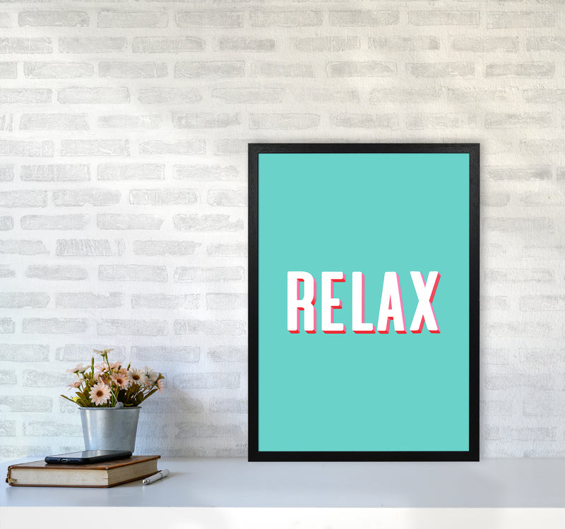 Relax Quote Art Print by Seven Trees Design A2 White Frame