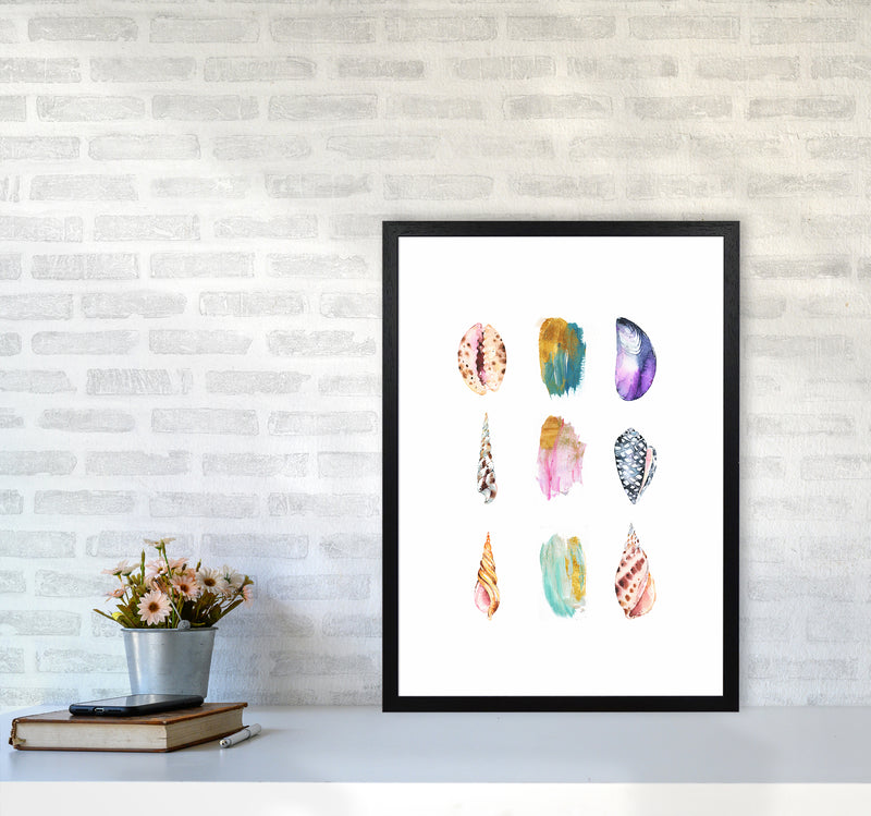Sea And Brush Strokes I Shell Art Print by Seven Trees Design A2 White Frame