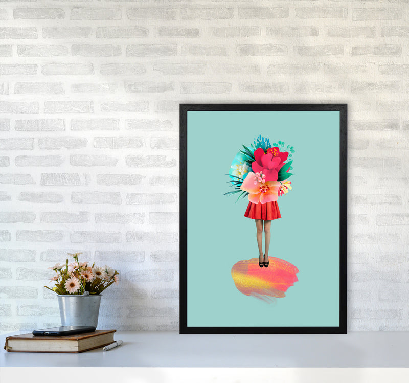 The Floral Girl Art Print by Seven Trees Design A2 White Frame