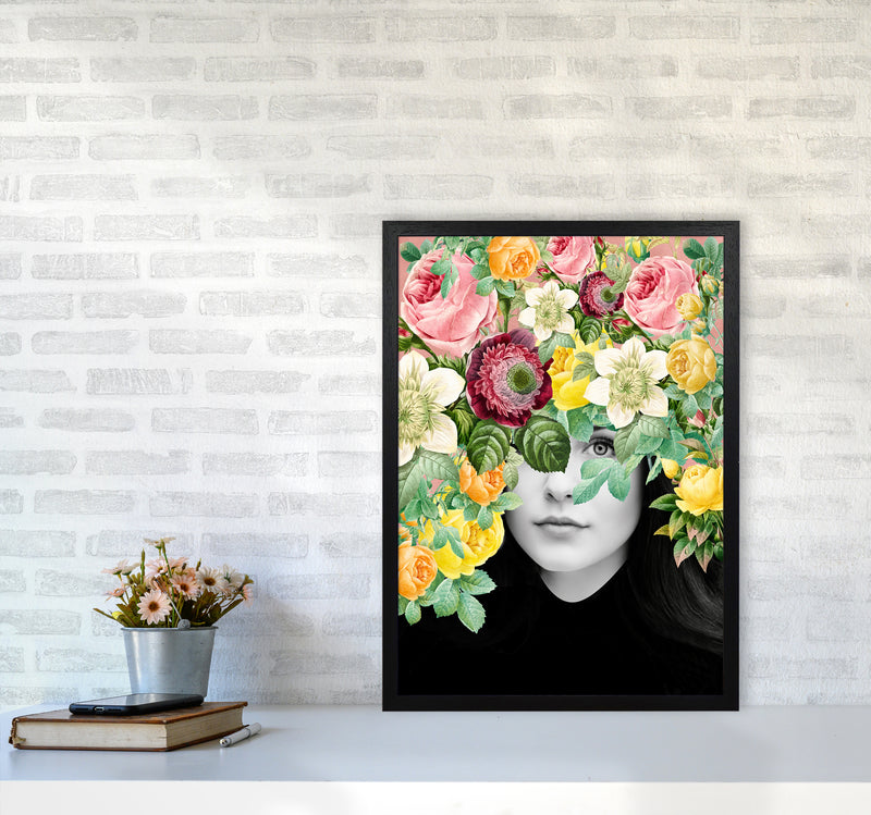 The Girl And The Flowers II Art Print by Seven Trees Design A2 White Frame