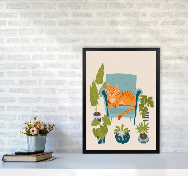 The Tiger of the city Art Print by Seven Trees Design A2 White Frame