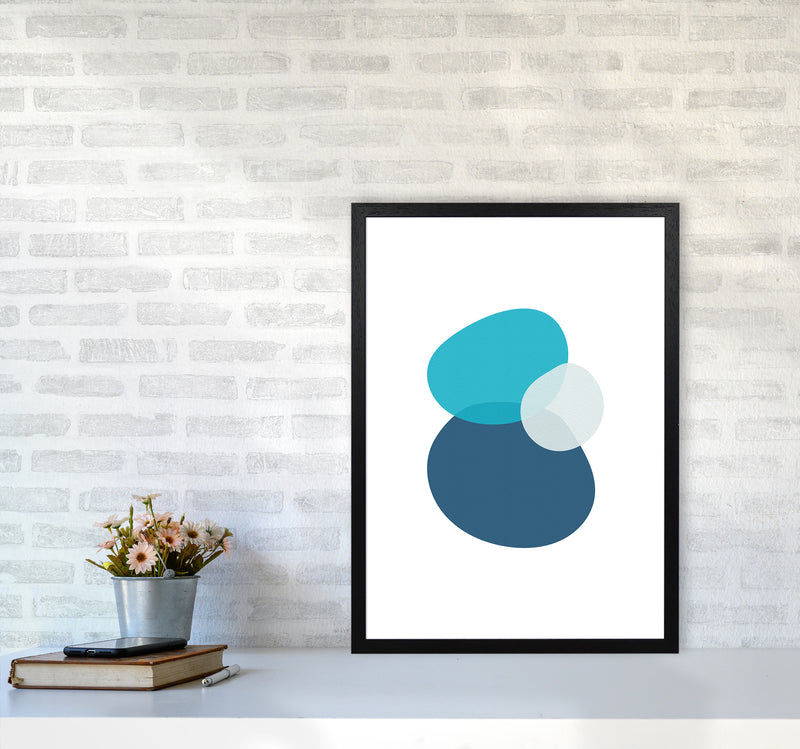 Three Stones Abstract Art Print by Seven Trees Design A2 White Frame