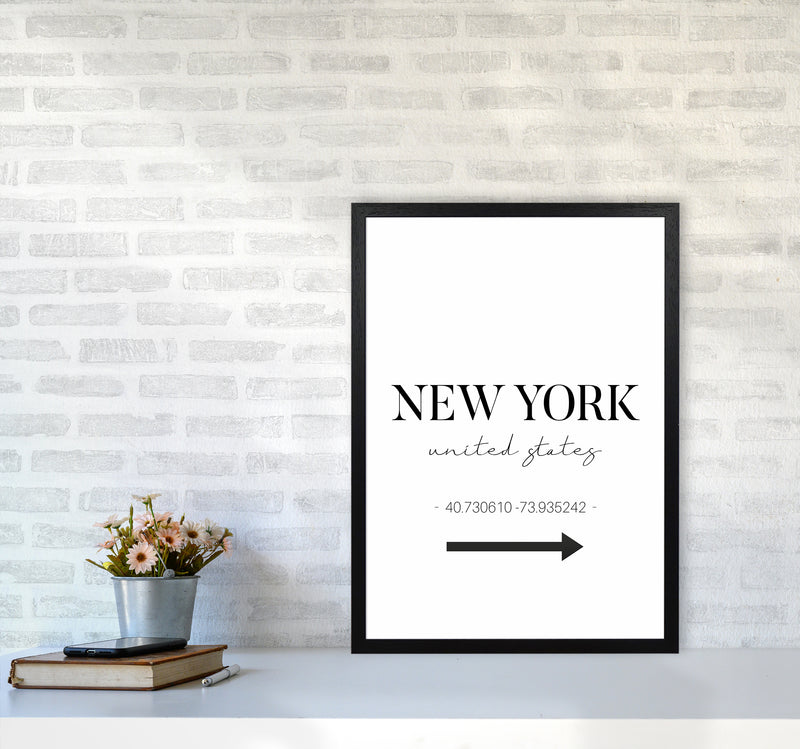 To New York Sign Art Print by Seven Trees Design A2 White Frame