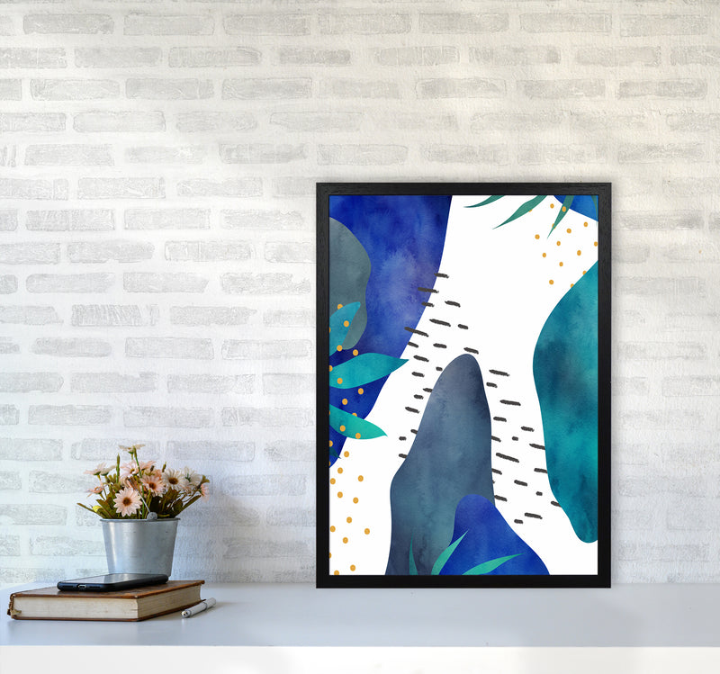 Watercolor Abstract Jungle Art Print by Seven Trees Design A2 White Frame