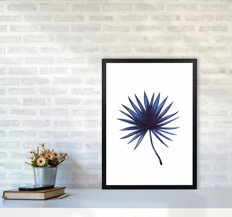 Watercolor Blue Leaf I Art Print by Seven Trees Design A2 White Frame