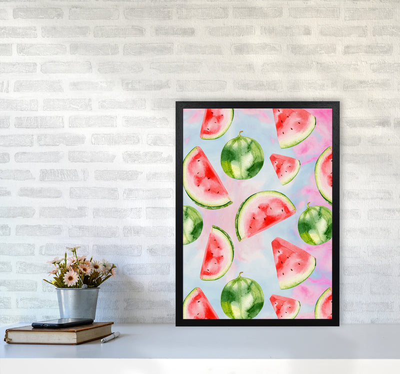 Watermelon in the Sky Kitchen Art Print by Seven Trees Design A2 White Frame