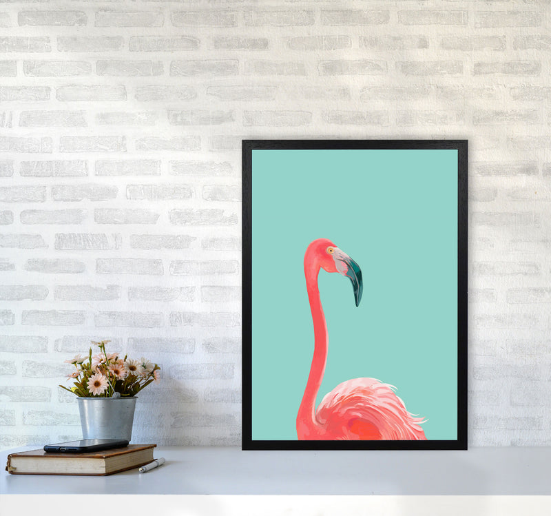 Flamingo In The Sky Art Print by Seven Trees Design A2 White Frame