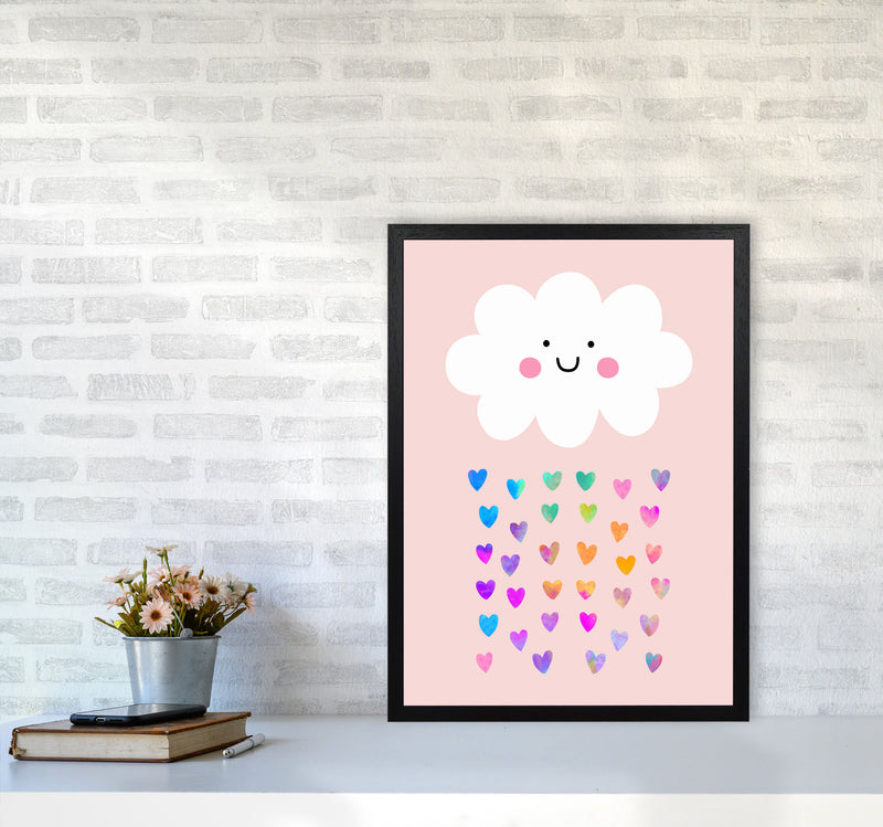 Happy Cloud Art Print by Seven Trees Design A2 White Frame