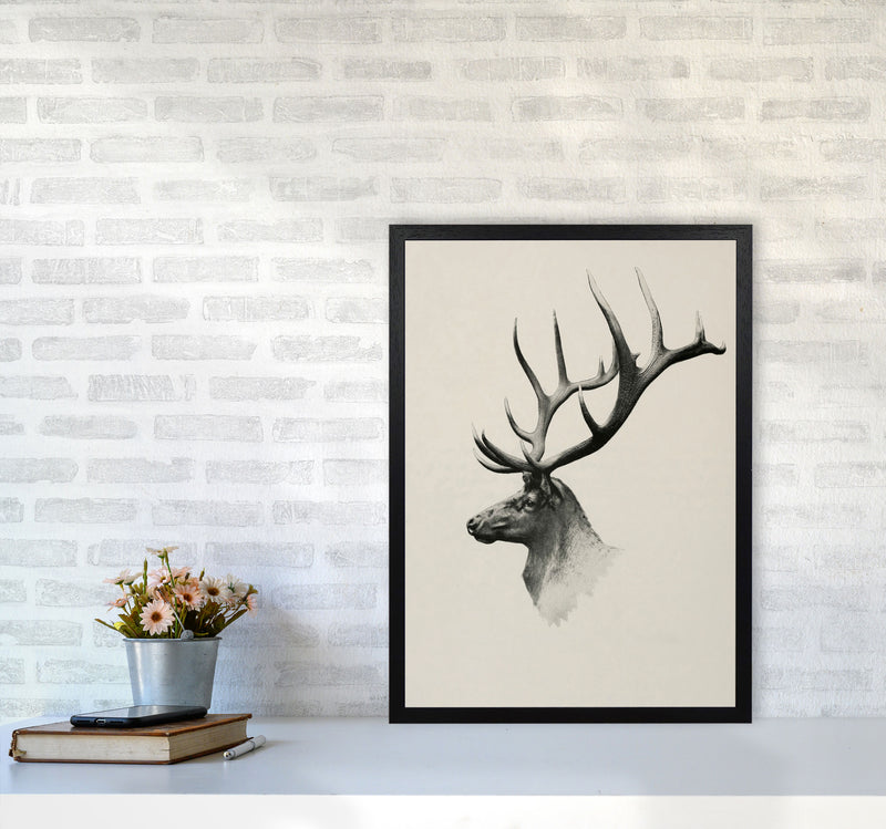 Mountain Reindeer Art Print by Seven Trees Design A2 White Frame