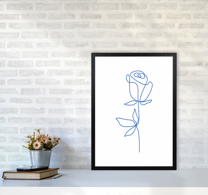 One Line Flower Art Print by Seven Trees Design A2 White Frame