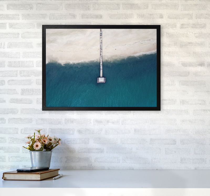 The bay from the sky Art Print by Seven Trees Design A2 White Frame