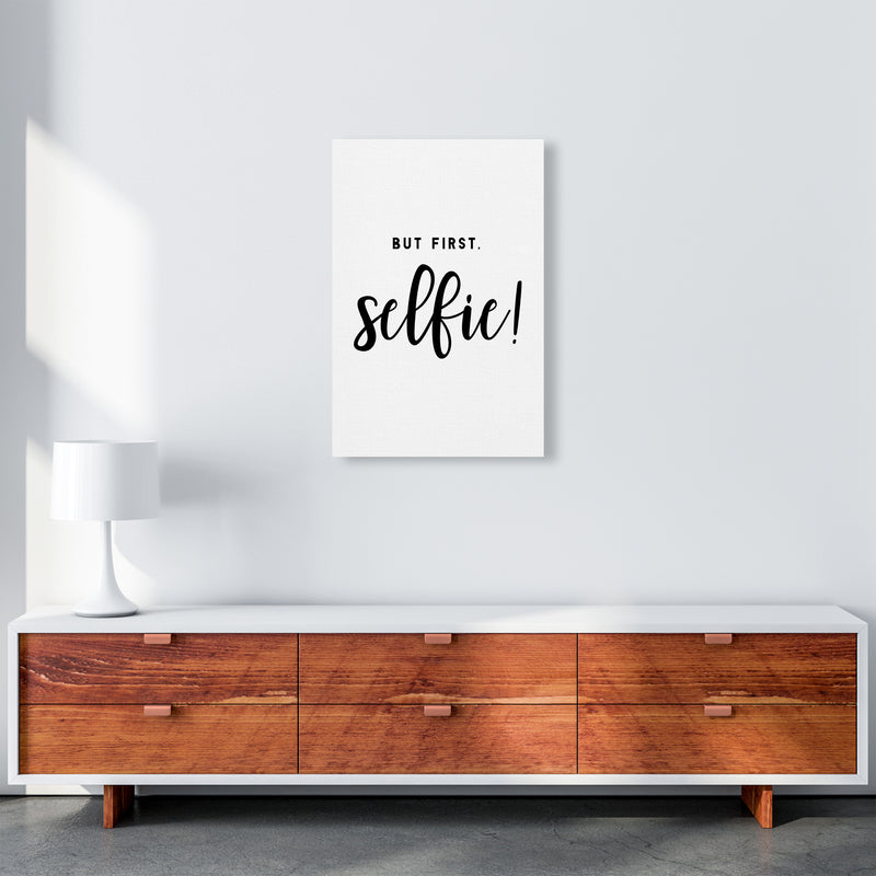 But First Selfie Quote Art Print by Seven Trees Design A2 Canvas